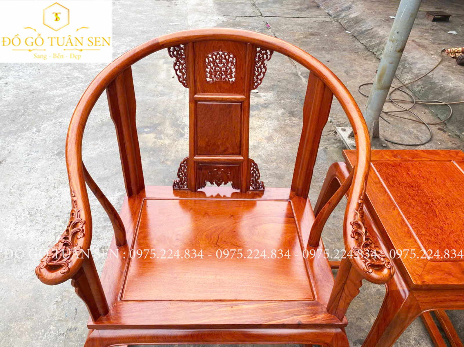 Thông tin bàn ghế minh đế 3 món gỗ hương No1